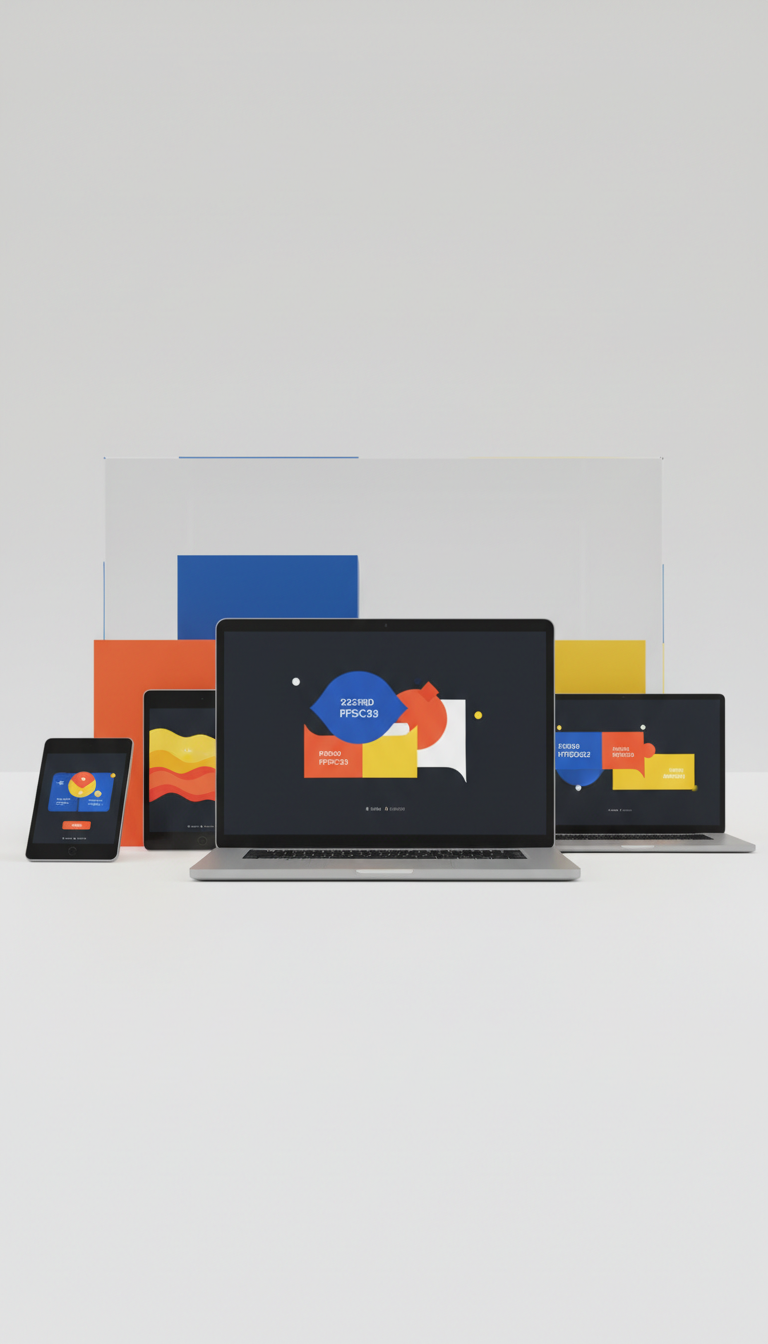 Laptop set modular de banners web