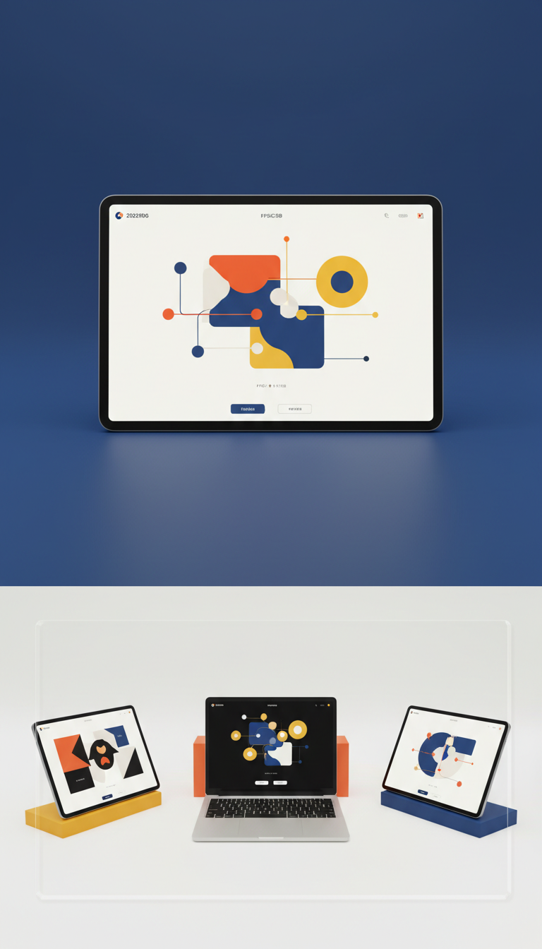Tablet diseño animado de inicio