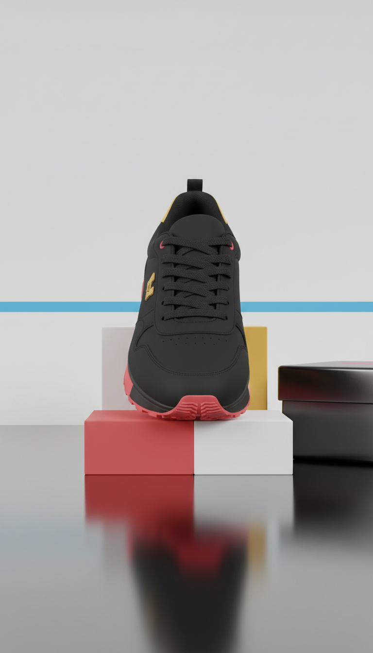 Zapatilla Asphalt Black de malla técnica